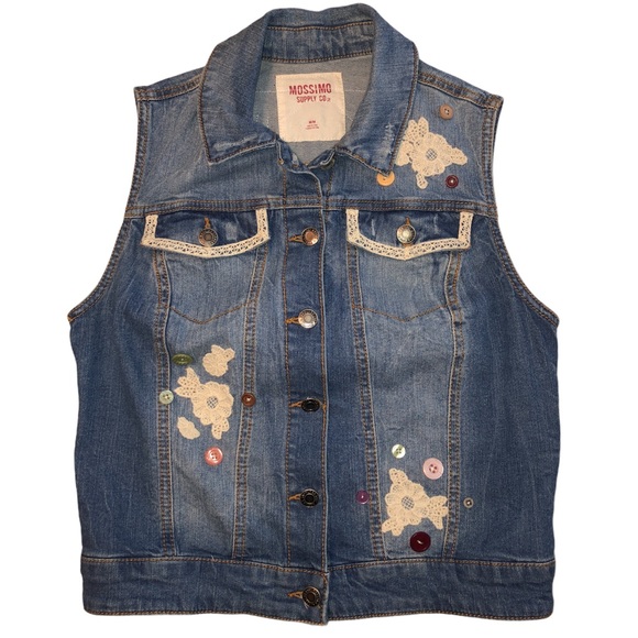 Upcycled Handmade Vintage Hippie Boho Denim Vest - Picture 8 of 15